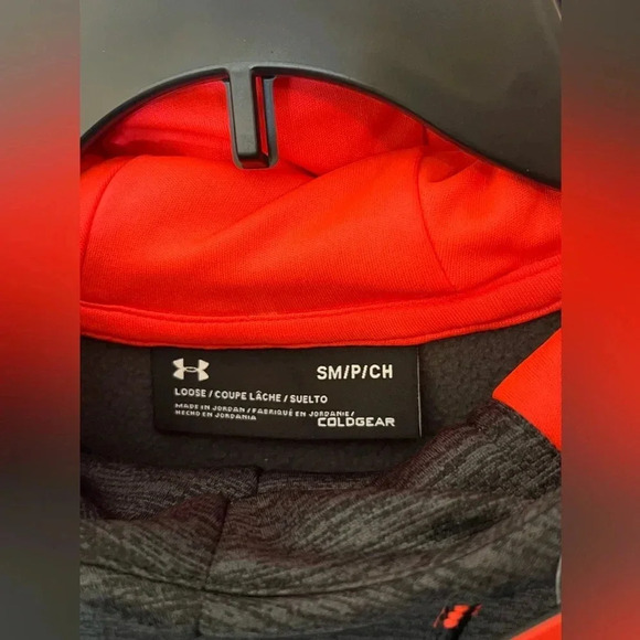 Men Under Armour Sweater Men Size Small Long Sleeve Black Loose Fit Hooded New - Picture 7 of 7